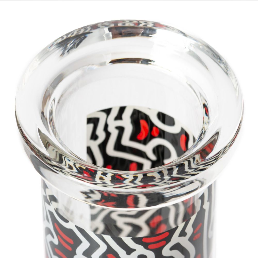 Mehrfarbige Glasbong von Keith Haring Detail