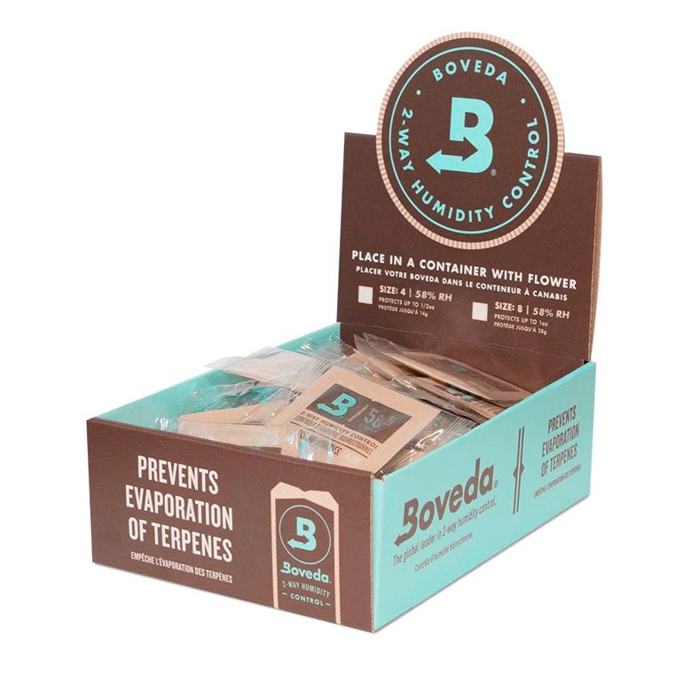 100 einzeln verpackte 8g Boveda 62% Packung