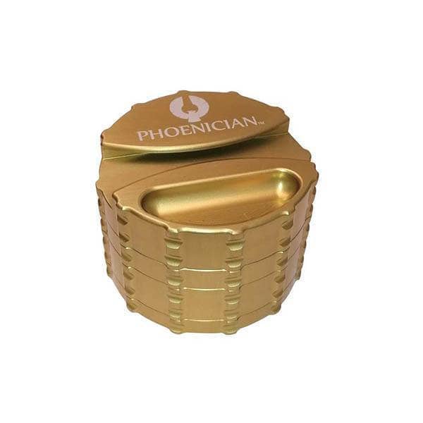 Phoenician Large 4 Piece Gold Herb Grinder With Paper Holder Ireland